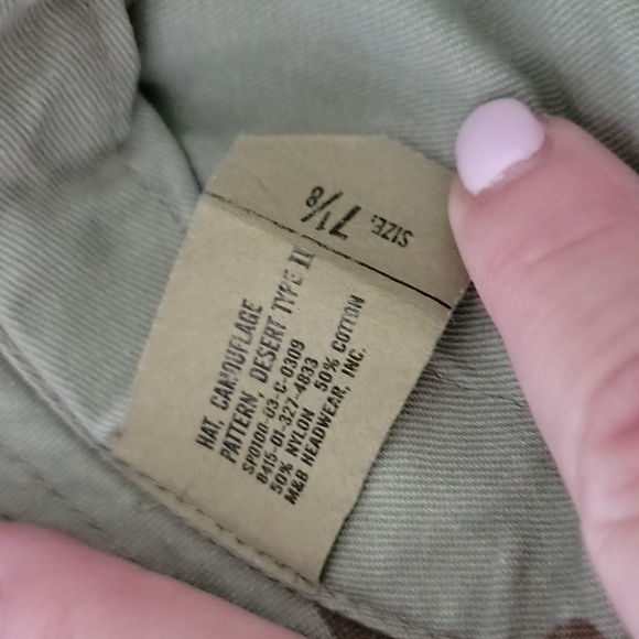 Hat Sun Hot Weather Desert Camouflage, Desert Type 11 Size 7 1/8 - Picture 4 of 4